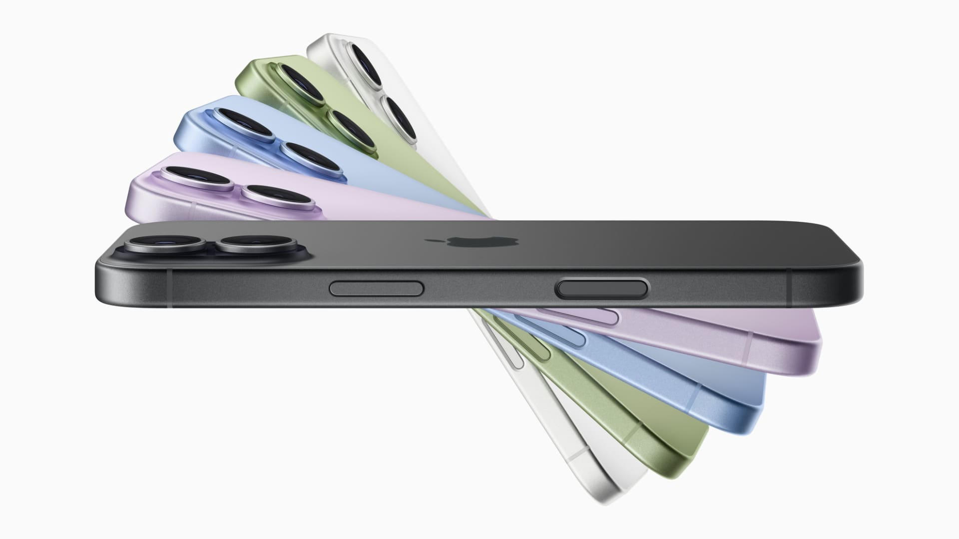 iPhone17シリーズのカラーバリエーション本体、値上げ対象となった各カラーモデルが並ぶ
